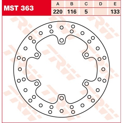 Disco de freno fijo redondo 220-250 mm TRW MST363