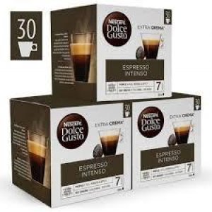 Pack de 3 cajas Dolce Gusto INTENSO, 30 unidades por caja, 90 cápsulas en total