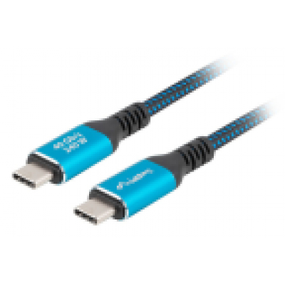 CABLE USB-C 4.0 LANBERG MACHO/MACHO 1M 240W 8K 60HZ NEGRO/AZUL