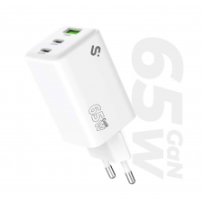 SUBBLIM Cargador GaN 65W USB-C + USB-C + USB-A