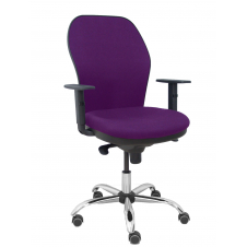Piqueras y Crespo Silla Jorquera respaldo bali morado asiento bali morado base cromada y ruedas parqu