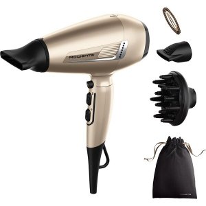 Secador de pelo Rowenta CV8861, 2200W, 2 velocidades, 3 temperaturas, oro