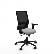 Piqueras y Crespo Zulema sincro malla negra bali gris claro brazos 2D base nailon ruedas 65mm nailon