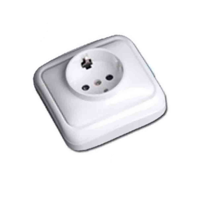 Base 2p+t tipo f t/tl superficie serie spa (bolsa blister) blanco
