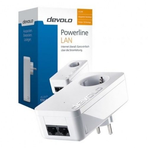 Adaptador Powerline Devolo DLAN 550 DUO+ 500Mbps/ Alcance 400m