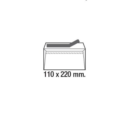 SAM C.500 sobres laser DL tira silicona ventana derecha 90g 110x220mm blanco