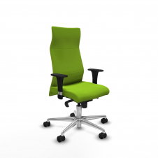 Piqueras y Crespo Albacete direcci?n sincro similpiel pistacho brazos 1D cromados base aluminio ruedas 65 nailon