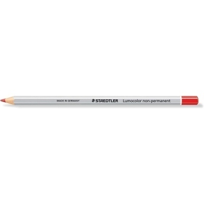 Staedtler Lumocolor 108 Lapiz de Color Hexagonal - Especial para Superfiices Lisas - Marcado Opaco - Color Rojo