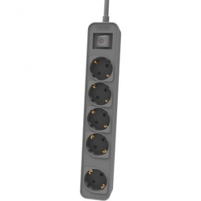 Regleta con Interruptor Philips CHP2154G/12 5 Tomas de corriente/ Cable 1.5m/ Gris