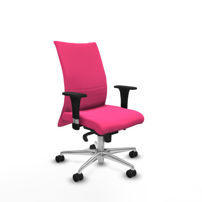 Albacete confidente XL sincro similpiel rosa brazos 1D cromados base aluminio ruedas 65 mm nailon