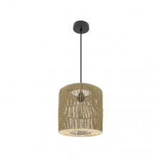 Colgante Fabriano 1xe27 Negro/natural Regx28x28cm