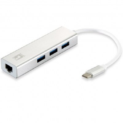 Adaptador usb tipo c level one a gigabit ethernet rj45 + hub usb 3.0 3 puertos