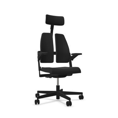 Silla Xilium Duo traslack tejido era negro brazos 3D y cabecero