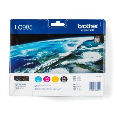 Brother LC985 Pack de 4 Cartuchos de Tinta Originales - LC985VALBP