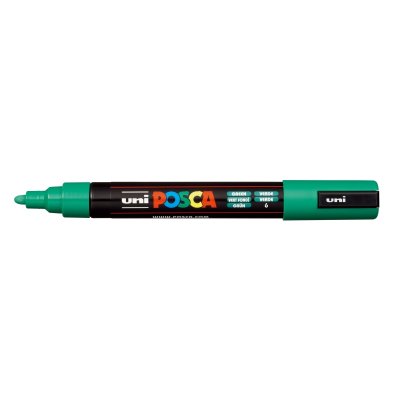 Posca PC-5M Marcador de Pintura - Punta de Bala 1.8-2.5mm - Tinta Base al Agua - Resistente a la Luz - No Permanente - Color Verde