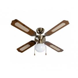 Ventilador de techo FM VTCLASSIC105, 105 cm, 50W, 4 aspas reversibles, 3 velocidades, giro i invertido, fácil montaje, madera