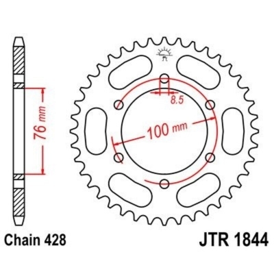 Corona JT R1844 de acero con 40 dientes JTR1844.40