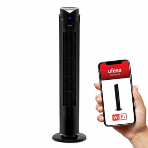 Ventilador de torre Ufesa OSLO, WiFi, 81 cm, 45W, negro
