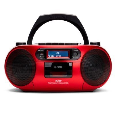 Radio cd - cassette portatil aiwa bbtc - 660 4w rms usb bluetooth rojo
