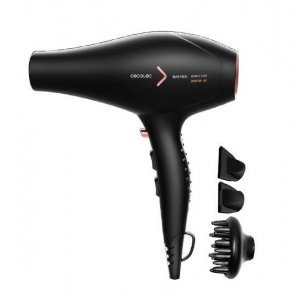 Secador de pelo Cecotec Bamba IoniCare 5350 PowerShine Fire, iónico, 2600W, ajustes temperatura y velocidad, boquilla de precisión y difusor maxivolumen, negro y dorado
