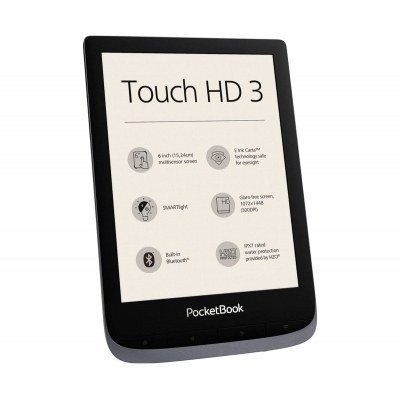 POCKETBOOK TOUCH 3 HD GRIS METÁLICO E-BOOK LIBRO ELECTRÓNICO 6'' E-INK WIFI 16GB