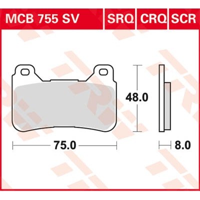 Pastillas de freno sinterizadas serie SV TRW MCB755SV