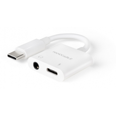 Nanocable CABLE ADAPTADOR USB-C A JACK+USB-C/H PD 60W,BLANCO