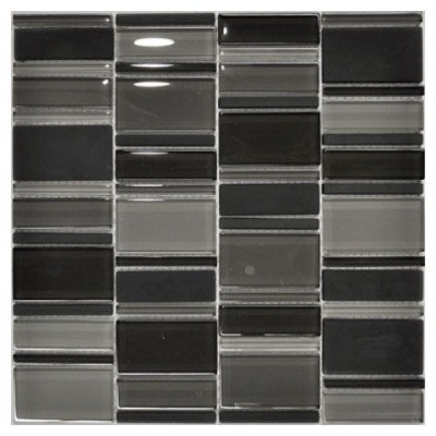 MOSAICO VIDRIO 30 X 30 CM. BARRA GRIS