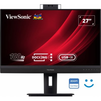 Viewsonic Monitor 27 VG2757V-2K QHD IPS - HDMI - DisplayPort - Monitor con Webcam - USB Type C (90W charging) - RJ45 Ethernet - 2 USB - Altavoces - Windows Hello - Color Negro