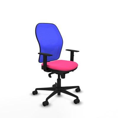 Jorquera sincro malla azul similpiel rosa brazos 1D base nailon ruedas 65mm nailon