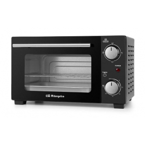 Horno compacto de sobremesa mini Orbegozo HO985, 10 litros, 800W, tostador, negro