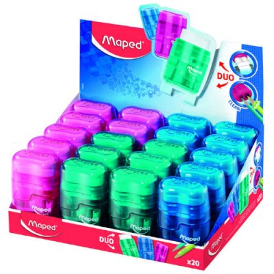 EXPOSITOR 20 UNIDADES AFILALAPIZ-BORRADOR CONNECT DUO TRANSLUCIDOS MAPED 049211