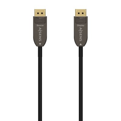 AISENS - CABLE DISPLAYPORT AOC V1.4 8K@60HZ 4K@120Hz 4:4:4 32.4GBPS, DP/M-DP/M, NEGRO, 20M