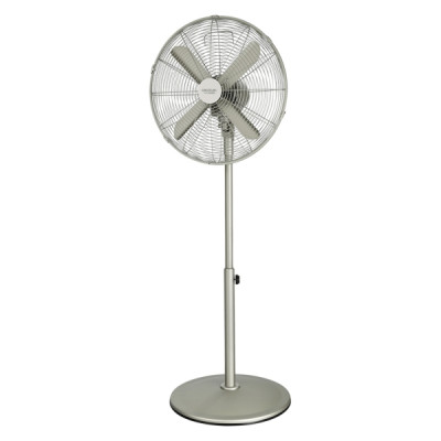 Cecotec EnergySilence 610 Steelstyle Ventilador de Pie con 4 Aspas - 50W - Diametro de 40cm - 3 Velocidades - Oscilacion Automatica - Altura Ajustable - Seguridad Garantizada - Acero Inoxidable