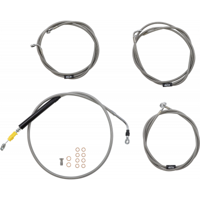 Kit líneas de freno/cables de manillar trenzados inoxidable estándar LA CHOPPERS LA-8056KT-19