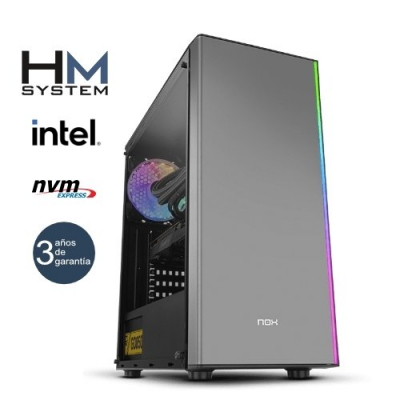 HM System Intel Omega C3 Gaming - Torre RGB - Intel Core i5-12400F - 16GB RGB - 500GB M.2 NVMe - RTX 4060 8GB - 650 W Bronze - Refrigeración líquida - NOODD - 3 años garantía - 30 días DOA