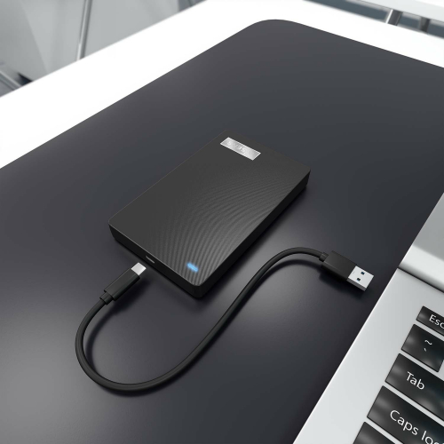 AISENS - Caja Externa 2,5 9.5mm SATA a USB-C USB3.1 Gen1, Negra