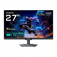 GIGABYTE M27UP Monitor de juego 27” 4K UHD - Modo dual (4K 160Hz o FHD 320Hz), 3840 x 2160, 1ms, 350 cd/m², FreeSync Premium, DisplayHDR400, HDMI 2