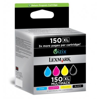 Lexmark Pack 4 cartuchos (CMYK) Alto Rendimiento Retornables 150XL