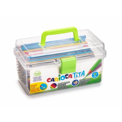 Carioca Tita Pack de 120 Lapices de Resina - Cuerpo Hexagonal - Colores Brillantes y Lavables - Escritura Blanda - Mina Segura y Resistente a Caidas - No Se Astilla - Color Varios