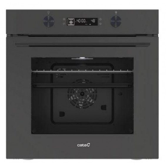 Horno multifunción Cata MDS 8108 MB, 73 litros, 8 funciones, AquaSmart, display digital, guía telescópica, puerta de 3 cristales, clase A, negro mate
