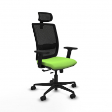 Piqueras y Crespo Haches traslack malla negra bali pistacho brazos 2D base nailon cabecero malla 2D ruedas 65mm nailon