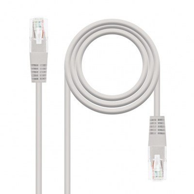 Latiguillo cable red utp cat.6 rj45 nanocable 1m gris