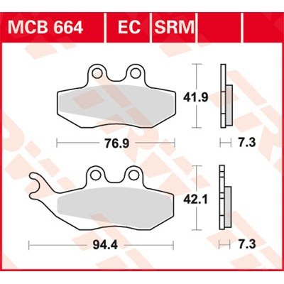 Pastillas de freno metal sinterizado SV TRW MCB664