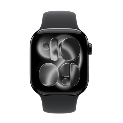 Smartwatch apple watch s11 gps + cellular 42mm jet black aluminium case black sport band - s - m