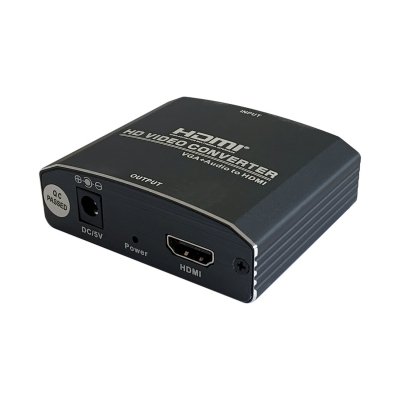 Conversor SVGA+Audio a HDMI con alimentación, SVGA/H+JACK 3.5/H-HDMI A/H, Negro