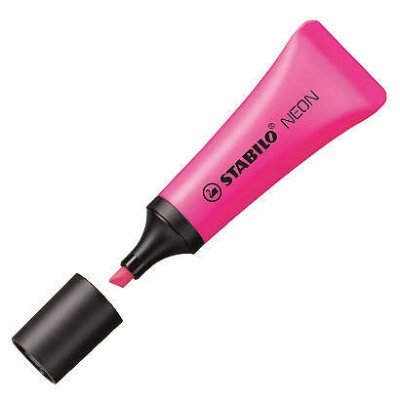 Stabilo Neon 72 Marcador Fluorescente - Trazo entre 2 y 5mm - Tinta con Base de Agua - Cuerpo en Forma de Tubo - Color Rosa