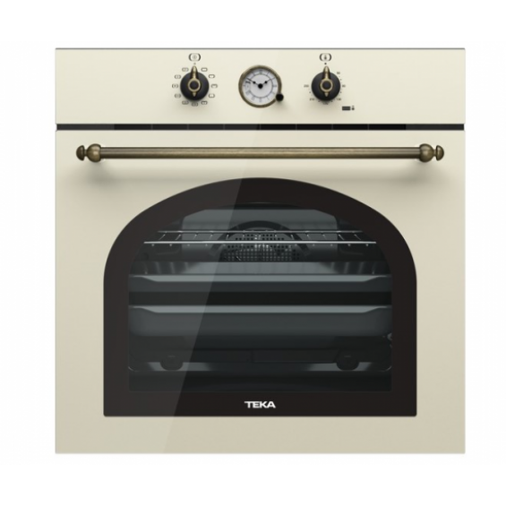 Horno multifunción Teka HRB 6300 VN, 70 litros, 9 funciones, SurroundTemp, HydroClean PRO, guía Plus-Extension, clase A, vainilla/latón