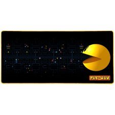 Konix PacMan Alfombrilla de ratón para juegos Negro, Azul, Amarillo