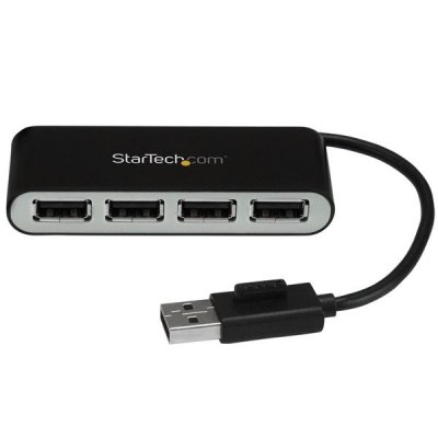 Concentrador Ladrón USB 2.0 de 4 Puertos con Cable Integrado - Hub Portátil USB 2.0